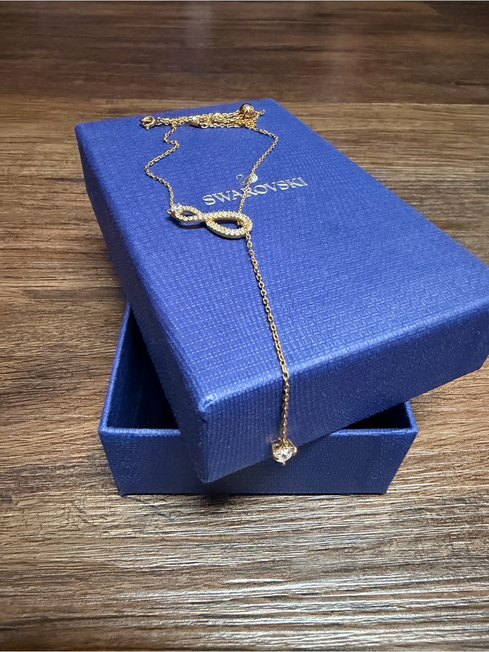 Swarovski Rose Gold Infinity Drop Necklace